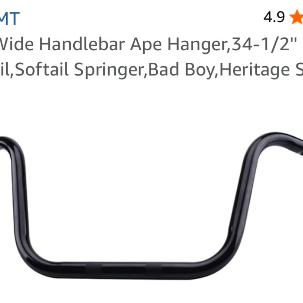 Black Wide Handlebar Ape Hanger